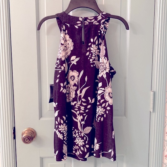 NWT INC International Concepts Black and White Floral Halter Top, Petite Medium - Picture 2 of 3